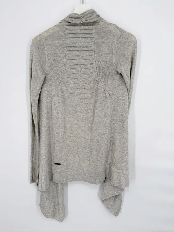 Lululemon Live Healthy Wrap Cardigan Grey Cashmere Bamboo Blend Size 4 - Image 4