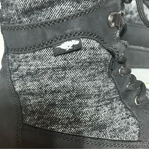 Rocket Dog Size 8 Cuffed‎ Gray & Black Lace-Up Cloth Combat Style Ankle Boots - Image 3