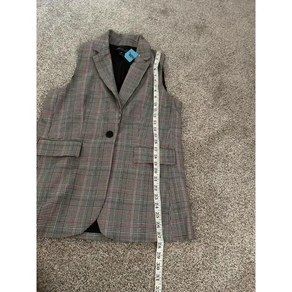 NWT Rachel Zoe Vest Size Small White Black Red Houndstooth S‎ - Image 5