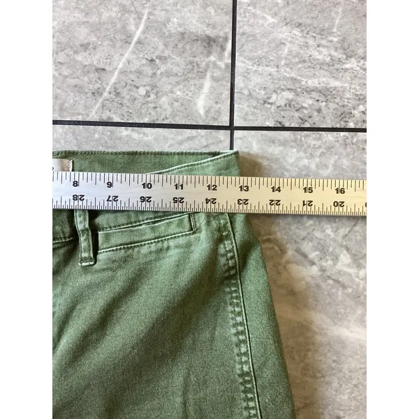 J.Crew Slim Wide Leg Pants Olive Green High Rise Crop AV814 Womens 26 - Image 2