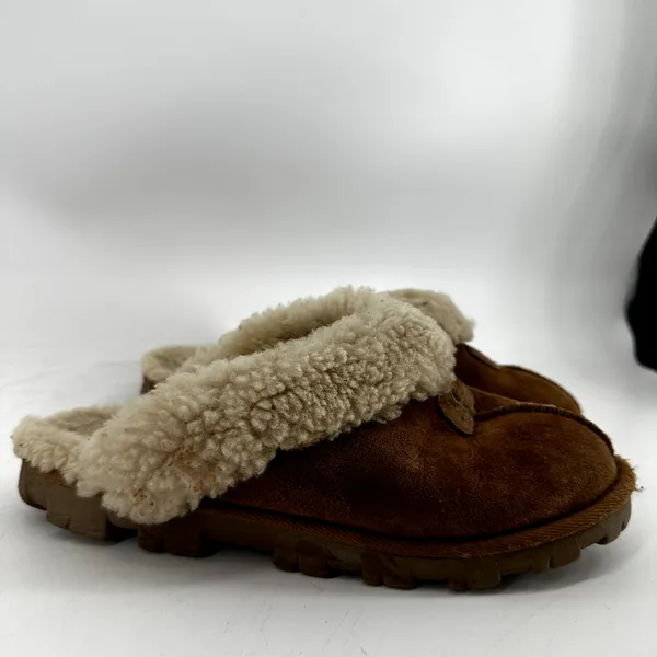Ugg Coquette Slippers Slip On Sheepskin Shearling Lined Chestnut Tan 7 - Image 3