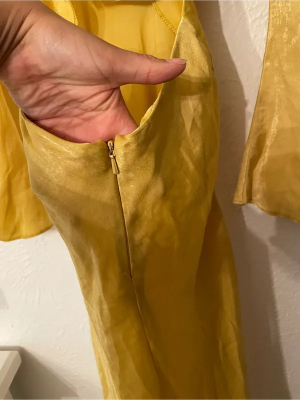 NWT ASOS Yellow Cutout Tie-Front Midi Dress Boho Size 0 - Image 5