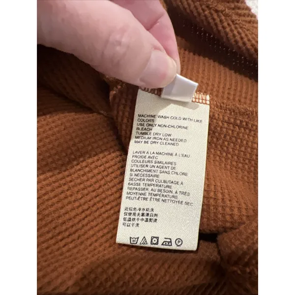 Anthropologie Maeve Eliza Henley Babydoll Tunic Top Brown Waffle Knit‎ Boho - Image 7