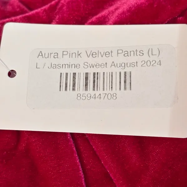 Aura Pink Velvet Wide Leg Pleated Pants High Waist Trousers Size‎ L NEW - Image 4