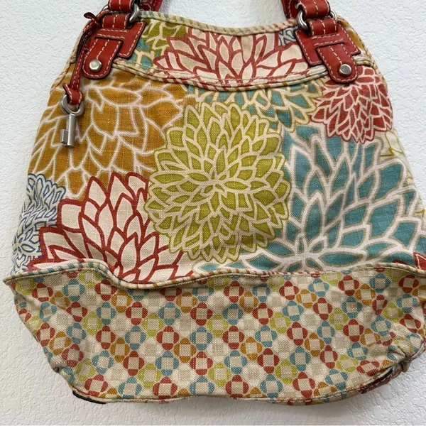 Fossil Multicolored Floral Pattern Canvas Shoulder/Handbag Medium‎ ZB 2907 - Image 12