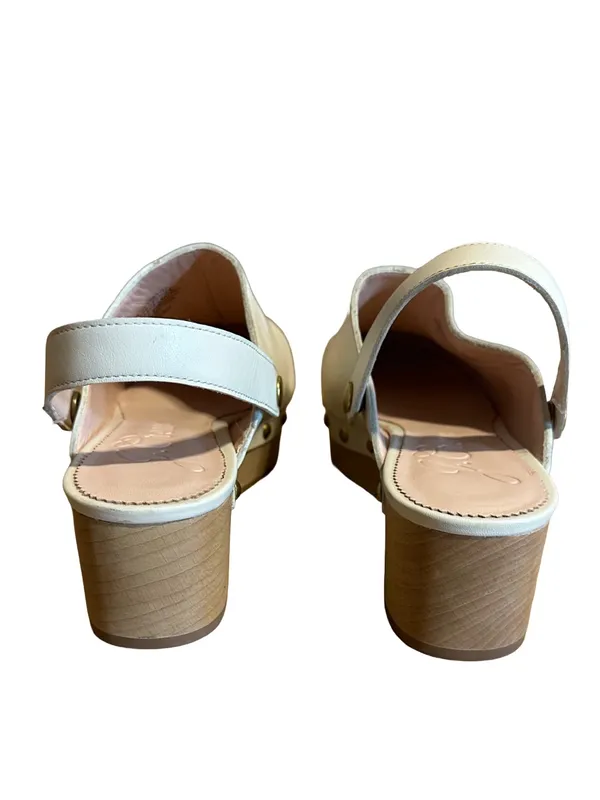 J. Crew Beige Leather Grommet Studded Convertible Clog Shoes Style Baa188 (8.5) - Image 4