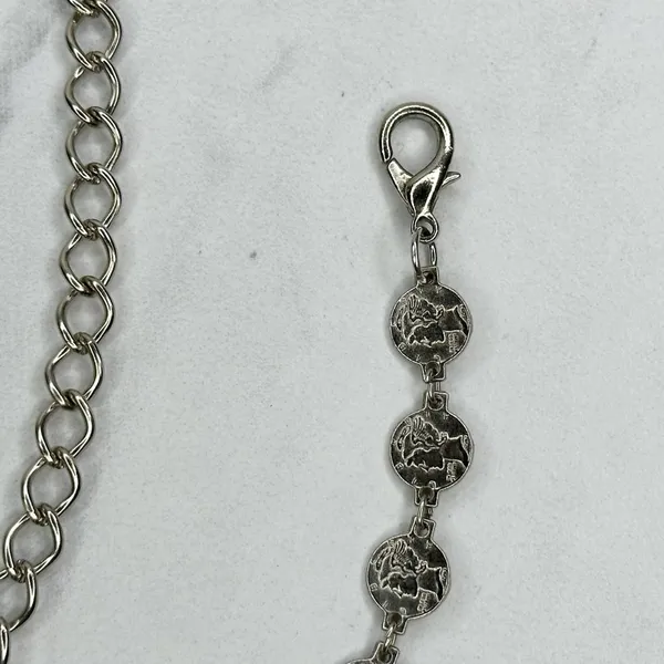 Skinny Dime Silver Tone Belly Body Metal Chain Link Belt OS One Size - Image 4