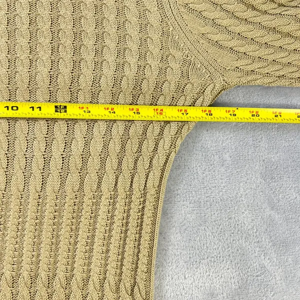 Calvin Klein Cable Knit Sweater Dress Khaki Tan Crew Neck‎ Small Quiet Luxury - Image 8