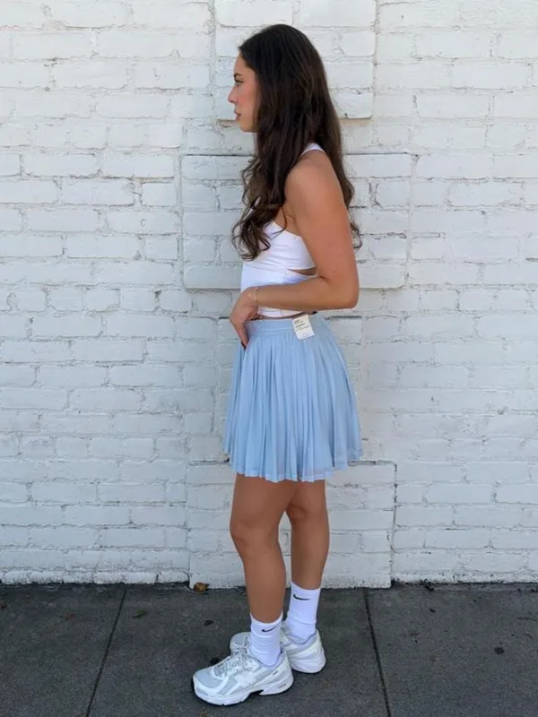NWT Calia court collection light blue pleated mini skirt sz M #preppy #tennis - Image 2