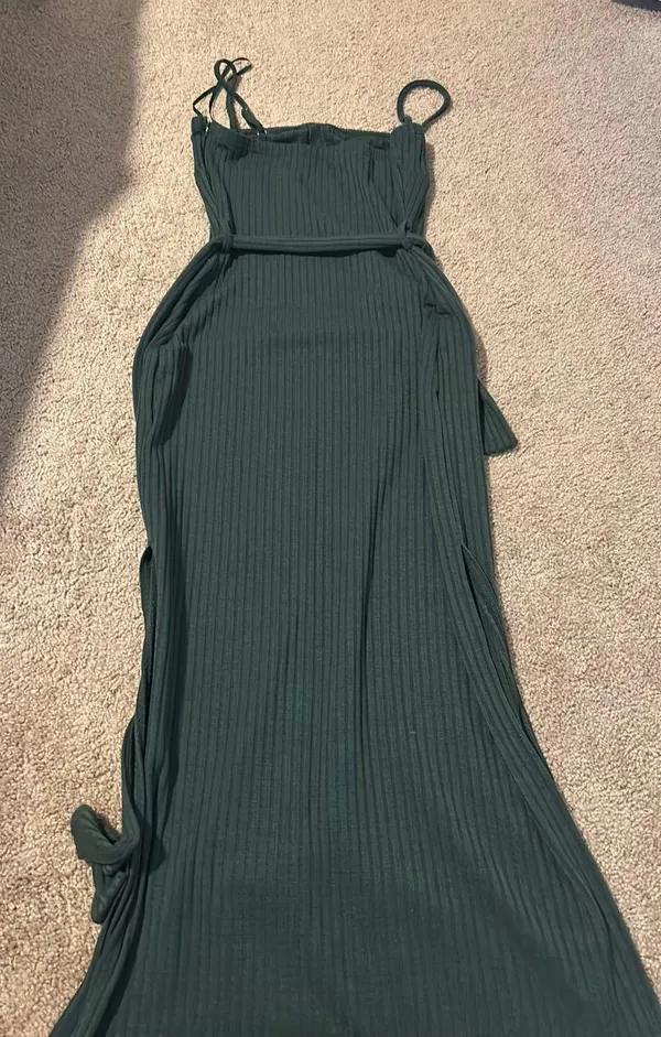 Teal Dress With Tie - Image 6