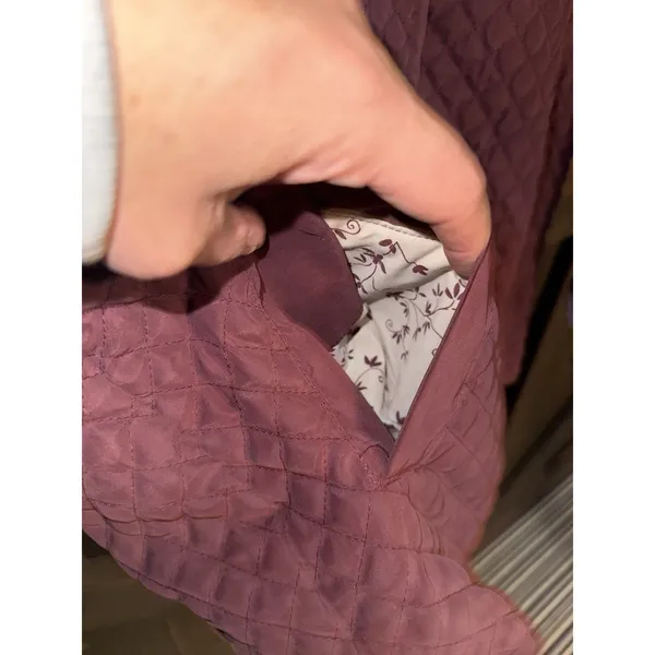 Women's Sz M Medium Quilted‎ Burgundy Jacket Homegrown Fisherman's Button - Image 6