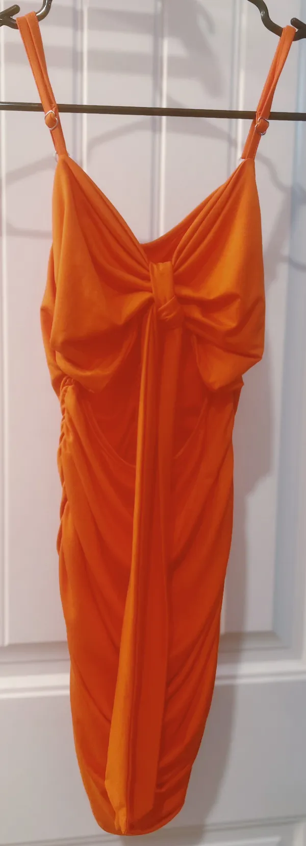 Orange Bodycon Mini Dress Size XS - Image 2