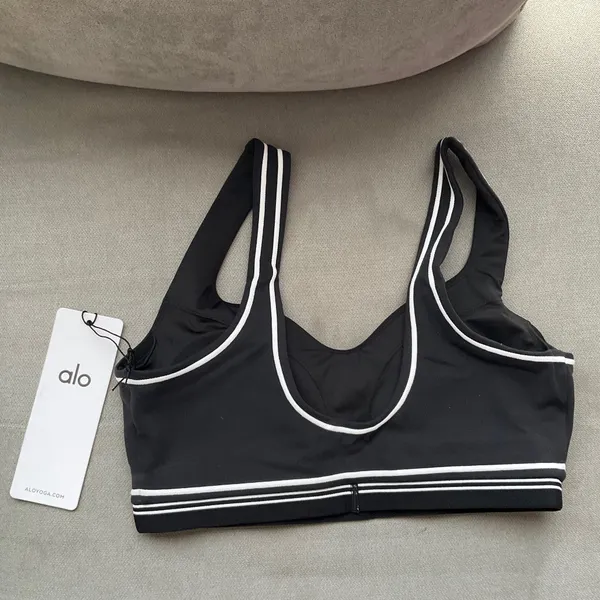 Alo Yoga Airbrush Heart Throb Bra Black/White S - Image 4