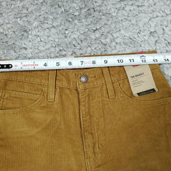 Levi's 94 Baggy Corduroy Brown Straight Leg Loose Pants Y2K 90s Size 24 x 31 - Image 9