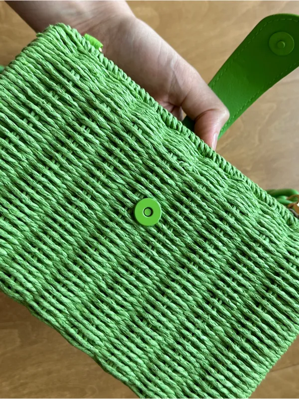 a new day Bright Green Wicker Basket Shoulder Bag & Crossbody, NWT - Image 13