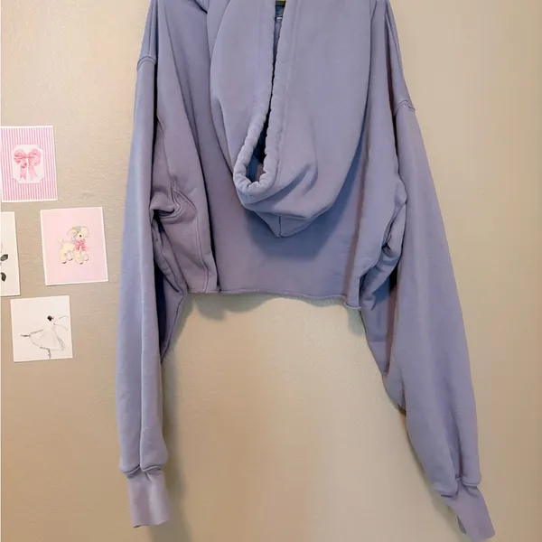 TNA Aritzia Lavender Cropped AiryAF Fleece Hoodie 1 XL - Image 4