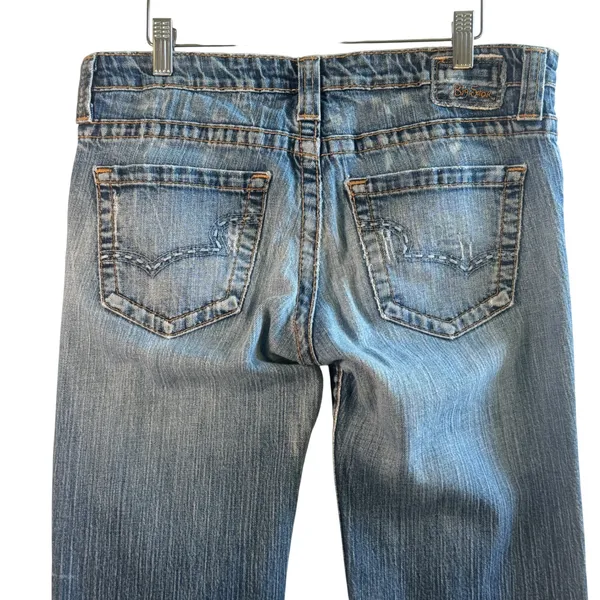 Big Star Casey Bootcut Jeans Medium Wash Distressed Denim Low‎ Rise Size 30L USA - Image 13
