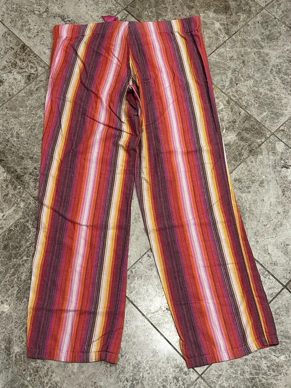 Y2K PINK Victoria’s Secret Pajama Pants Womens Striped Cotton Blend Drawstring S - Image 2