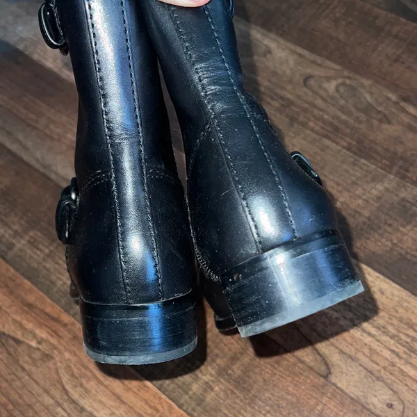 Coach Black Leather Moto Boots - Image 5