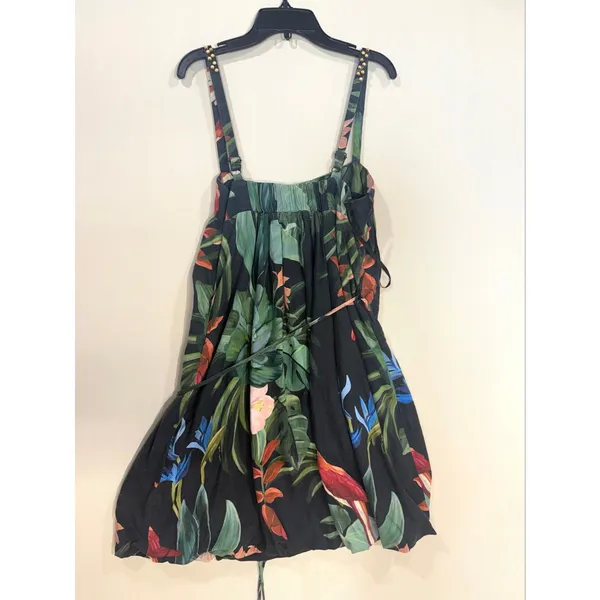 Farm Rio Midnight Macaw Fiesta Black Mini Dress with straps Medium - Image 6