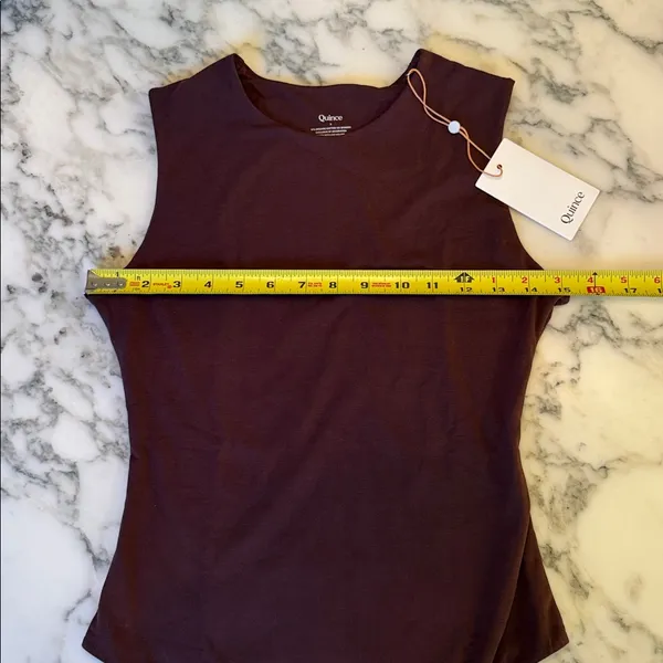 Quince NWT Stretch Cotton Jersey High Neck Sleeveless Bodysuit Cocoa Brown Sz S - Image 7