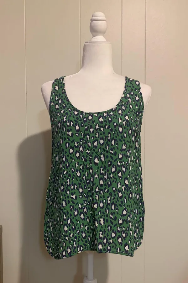 Joie Silk Green Leopard Print Blouse - Image 2