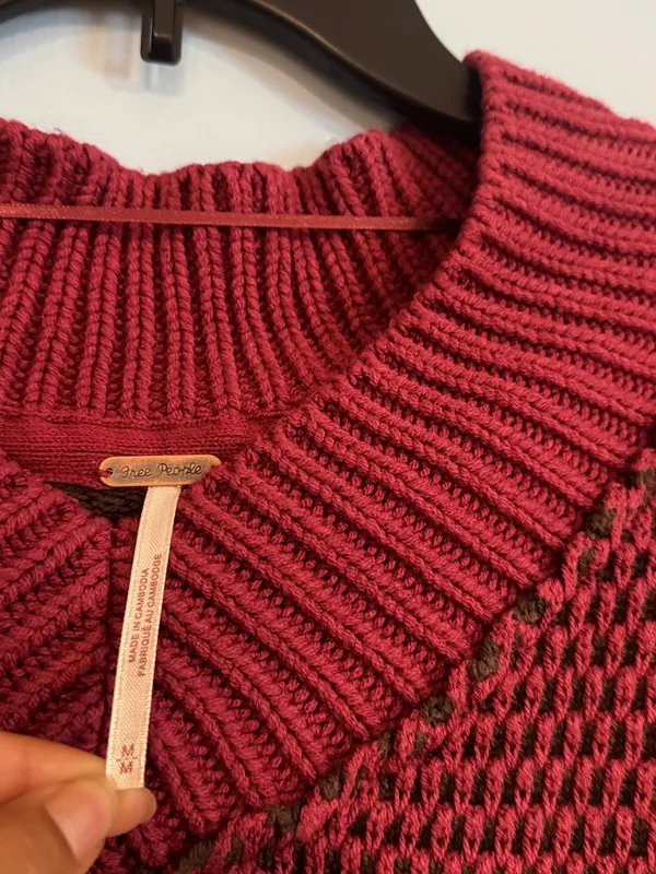 Free People Maisie Oversized Sweatshirt Cranberry Fudge in Medium - Image 5