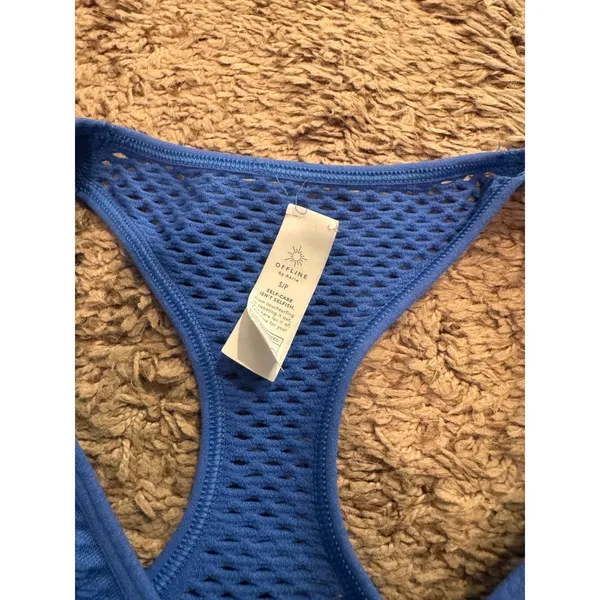 OFFLINE by Aerie Athletic Romper Blue Racerback Seamless Perforated NWOT Small‎ - Image 5