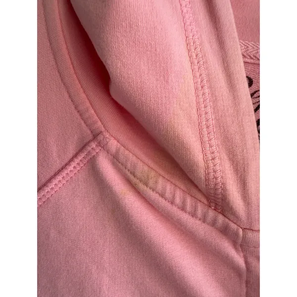 Bejeweled by Susan Fixel Pink Tattoo Graphic Rhinestone Zip Up Hoodie Womens y2k - Image 6