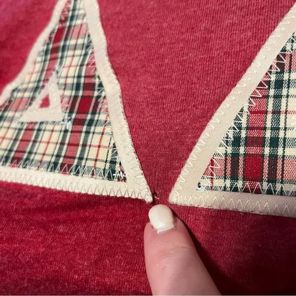 Delta Delta Delta Sorority Womens Large Red Plaid Short Sleeve Shirt Greek *FLAW - Image 6