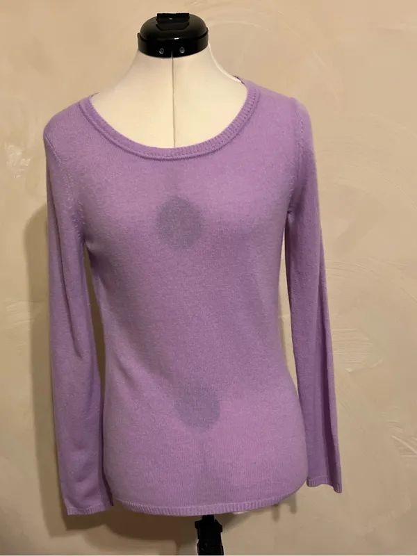 Peck & Peck Women L/S Pullover 2 Ply 100% Cashmere Lilac Sweater,Minimalist|Sz:S - Image 11