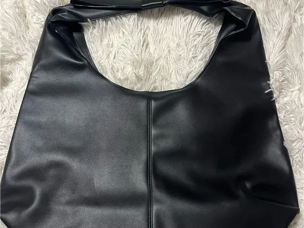 Black Faux Leather Victoria’s Secret Hobo Bag - Image 2