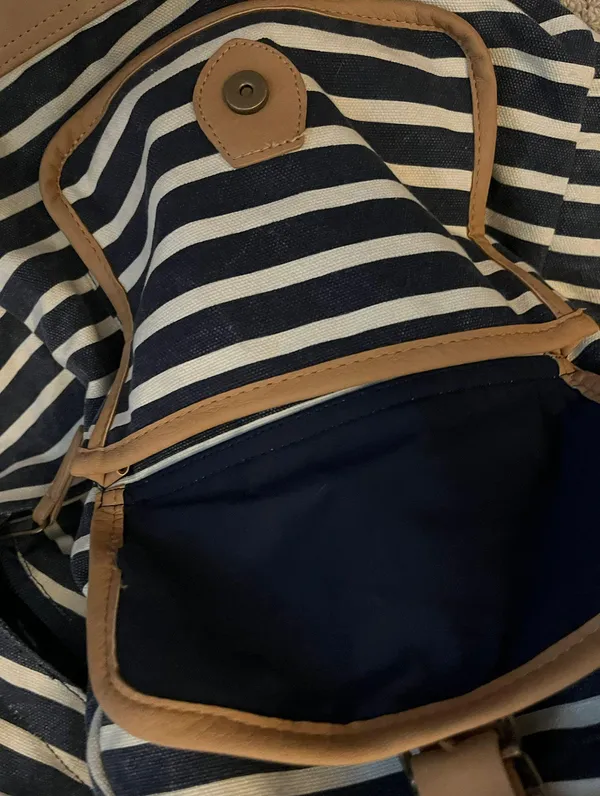Stripped vintage back pack Blue - Image 3