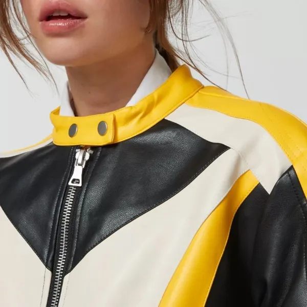 Urban Outfitters Suki Faux Leather Racer Moto Jacket - Image 5
