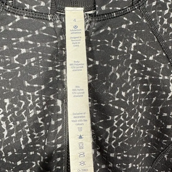 Lululemon Daily Practice Jacket Womens 4 Black Gray Print Hooded Full Zip‎ - Image 12