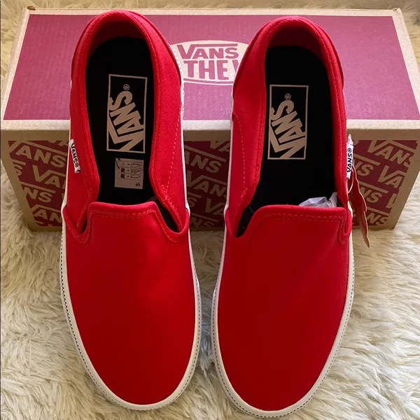 NWT Asher Vans Red Classic Slip-On Sneakers - Image 2