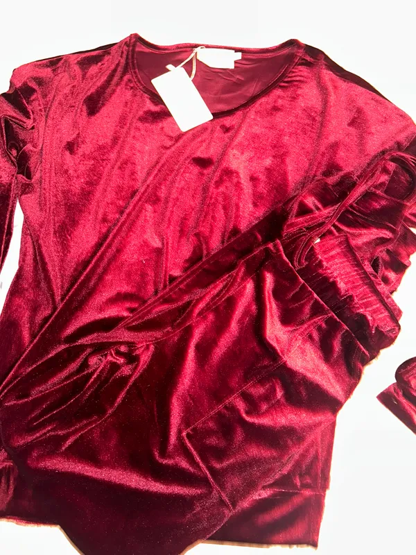 Red Velvet Pajama Set - Image 2
