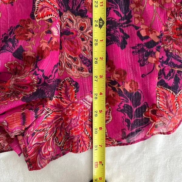 Misa Los Angeles azalea romper in Fuchsia size Small Floral Chiffon Ruffles - Image 12