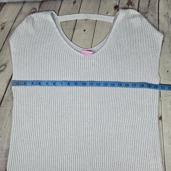 Lilly Pulitzer Silver Gilly Metallic Knit Dolman Sweater Top‎ Open Back 24423 M - Image 6