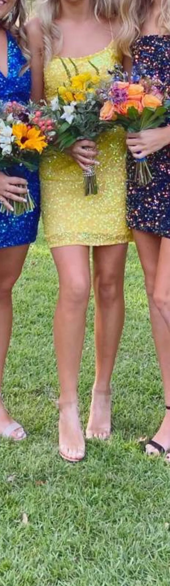 Primavera Couture Yellow Homecoming Dress - Image 5