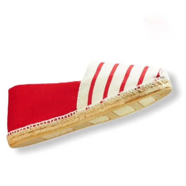 Cousu Main Classic flat Red & Ivory espadrilles White Size 8 - Image 4