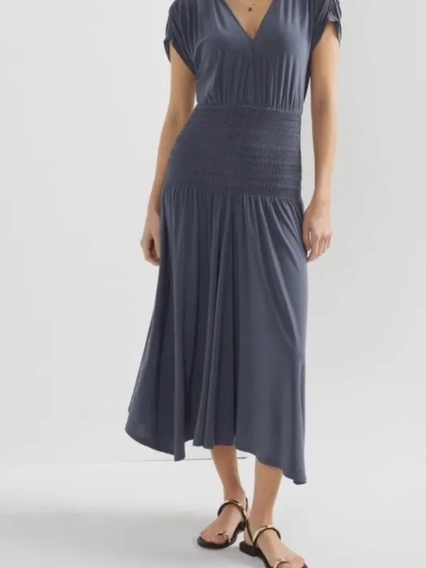 NWOT White House Black Market $140 Matte Jersey Smocked Midi Dress XL - Image 3