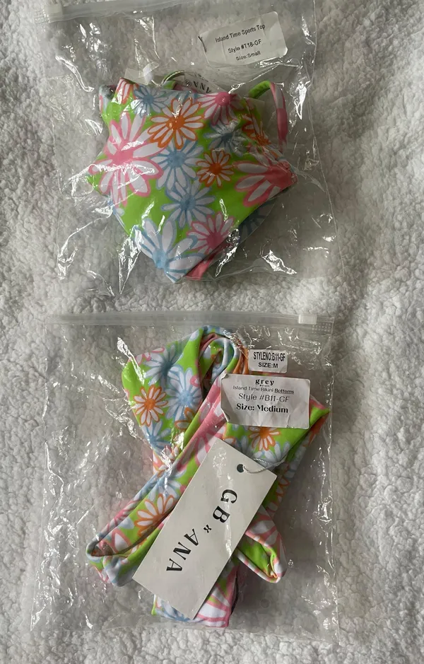 Grey Bandit X ANA Sold Out Green Floral Bikini S/M NWT - Image 7
