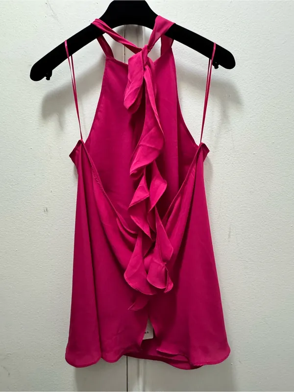 NWT Reiss Rose Ruffle Halter Top Size 12 - Image 6