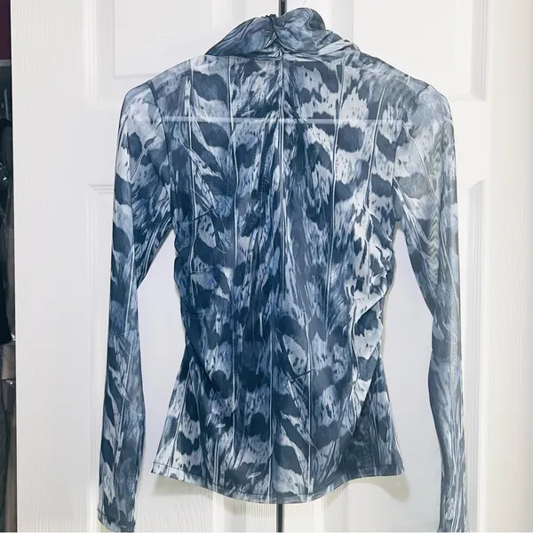 AllSaints Tia Long Sleeve Mesh Top in Inez Blue - US 4 - Image 3