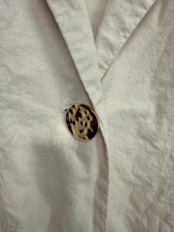 Petal & Pup Trula Oatmeal Linen Blend Sleeveless Blazer Vest M - Image 5