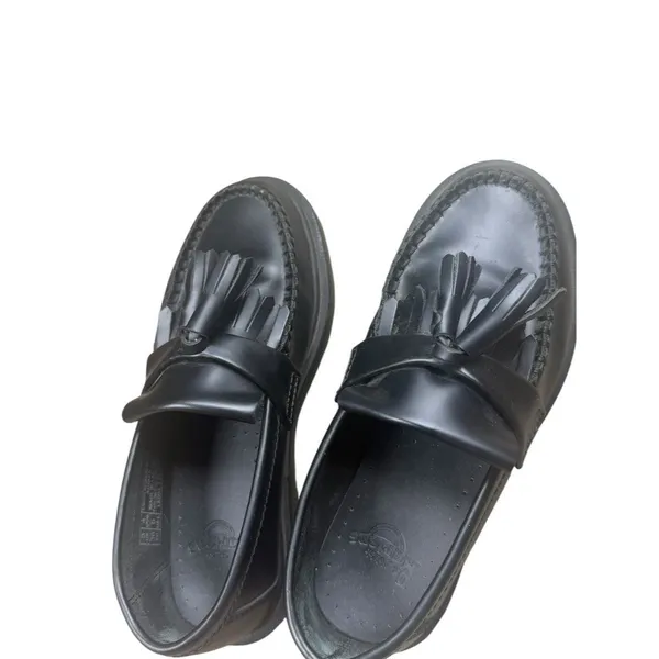 Dr. Marten Adrian Quad Black Platform Chunky Leather Tassle Loafer Women’s 5 Doc - Image 9
