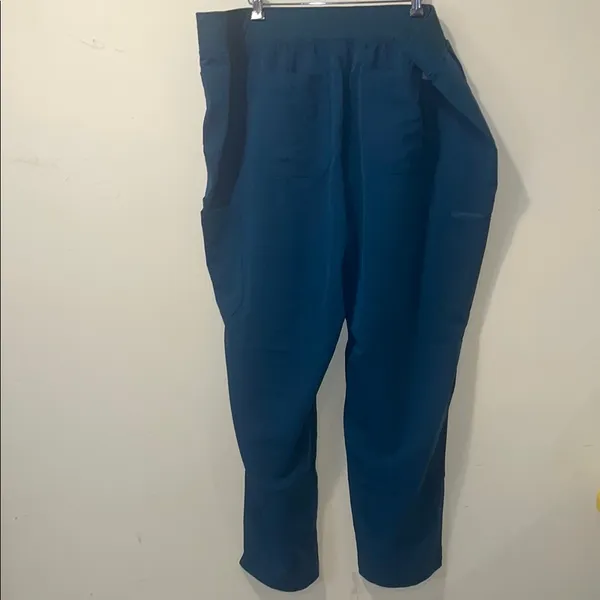 Womens New Figs High Waisted Yola W Yoga Scrub Pants Caribbean Blue 5XLR - Image 9