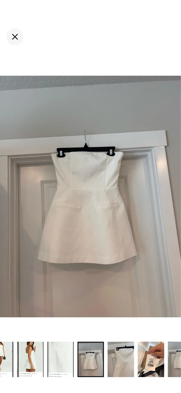 Showpo New Strapless White Playsuit XS - Image 5