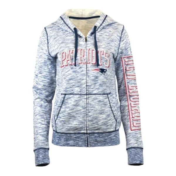 NEW ENGLAND PATRIOTS Women's Space-Dye Full-Zip Fleece Hoodie size M - Image 2